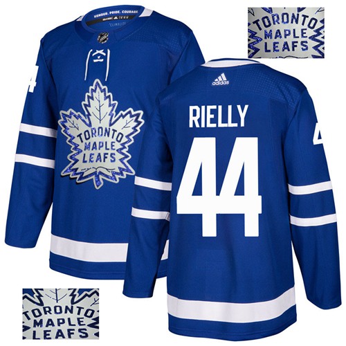 Adidas Maple Leafs #44 Morgan Rielly Blue Home Authentic Fashion Gold Stitched NHL Jersey - Click Image to Close